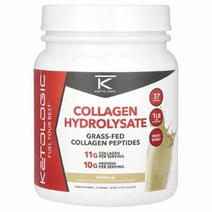 KetoLogic, гидролизат коллагена, с ванильным вкусом, 454 г (1 фунт) (Товар снят с продажи) 
