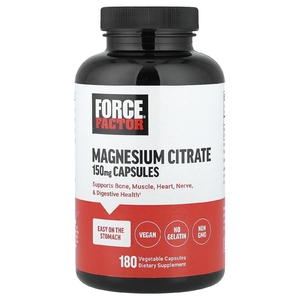 Force Factor, цитрат магния, 150 мг, 180 растительных капсул
