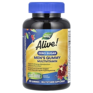 Nature's Way, Alive! жевательные мультивитамины для мужчин, без сахара, персик, 50 жевательных таблеток (Товар снят с продажи) 