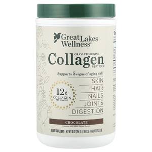 Great Lakes Wellness, Пептиды бычьего коллагена от травяного откорма, шоколад, 284 г (10 унций)