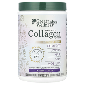 Great Lakes Wellness, Advanced Collagen Peptides, классическая карамель, 227 г (8 унций) (Товар снят с продажи) 