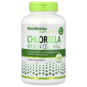 NutriBiotic, хлорелла, 300 веганских таблеток (500 мг в 1 таблетке) (Товар снят с продажи) 