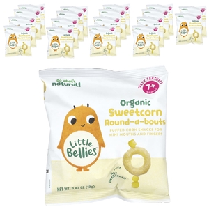 Little Bellies, Органические круглые таблетки, для детей от 7 месяцев, сладкая кукуруза, 18 пакетиков по 12 г (0,42 унции)