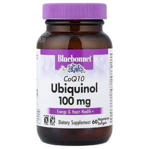Bluebonnet Nutrition, коэнзим Q10, убихинол, 100 мг, 60 вегетарианских капсул