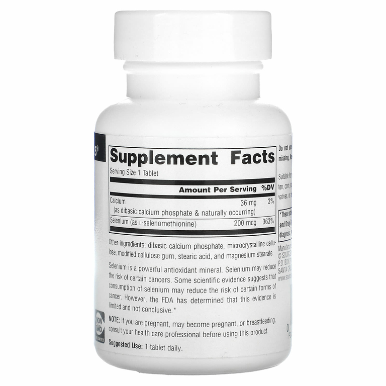 Source Naturals, селен из L-селенометионина, 200 мкг, 120 таблеток