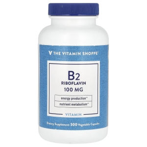 The Vitamin Shoppe, Витамин B2, рибофлавин, 100 мг, 300 растительных капсул (Товар снят с продажи) 