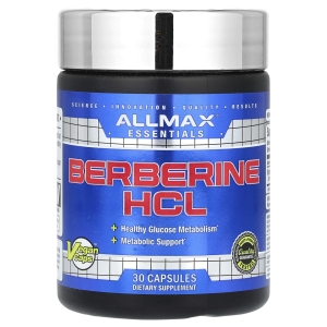 ALLMAX, Essentials, берберин гидрохлорид, 500 мг, 30 веганских капсул