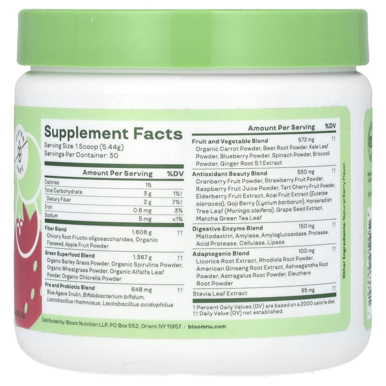 Bloom, Greens & Superfoods, Berry, 163,2 г (5,8 унции) (Товар снят с продажи) 