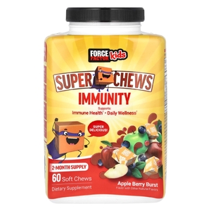 Force Factor, Kids, Super Chews, для иммунитета, яблочный вкус, 60 жевательных таблеток (Товар снят с продажи) 
