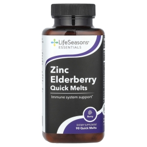 LifeSeasons, Zinc Elderberry Quick Melts, со вкусом ягод, 90 (Товар снят с продажи) 