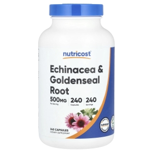 Nutricost, корень эхинацеи и желтокорня, 500 мг, 240 капсул