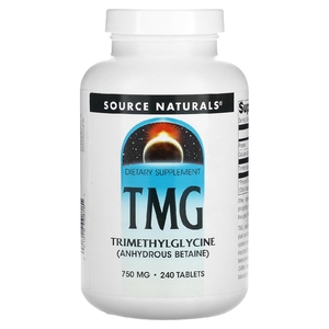 Source Naturals, TMG, триметилглицин, 750 мг, 240 таблеток