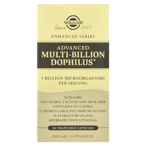 Solgar, Advanced Multi-Billion Dophilus, пробиотик, 60 растительных капсул
