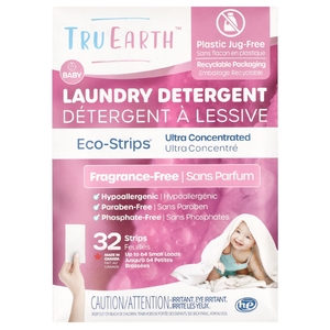Tru Earth, Eco-Strips®, средство для стирки, ультраконцентрированное, без отдушек, для младенцев, 32 полоски (Товар снят с продажи) 
