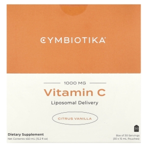 Cymbiotika, Витамин C, липосомальная доставка, цитрусовая ваниль, 1000 мг, 30 пакетиков (15 мл) каждый (Товар снят с продажи) 