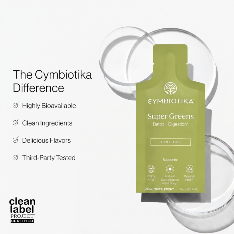 Cymbiotika, Super Greens, цитрусовый лайм, 30 пакетиков с жидкостью, 15 мл (0,5 жидк. унции) в каждом