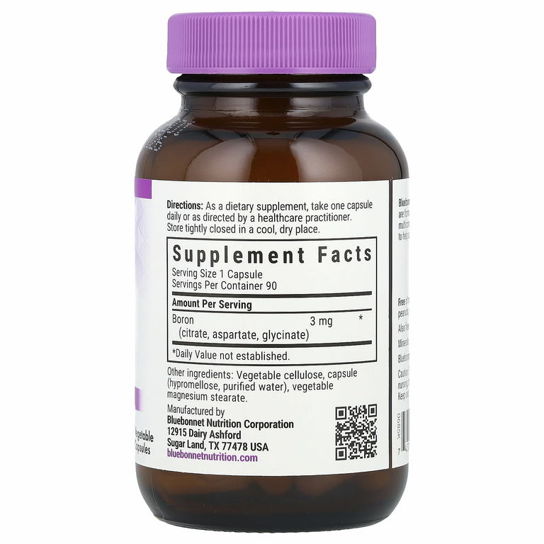 Bluebonnet Nutrition, Тройной бор, 90 вегетарианских капсул