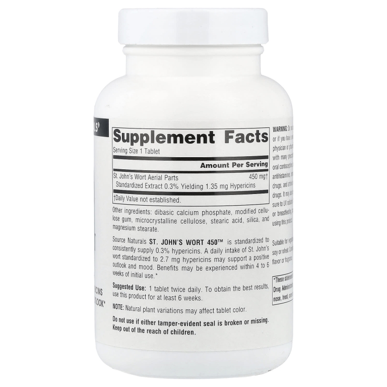 Source Naturals, Зверобой 450 ™, 450 мг, 180 таблеток