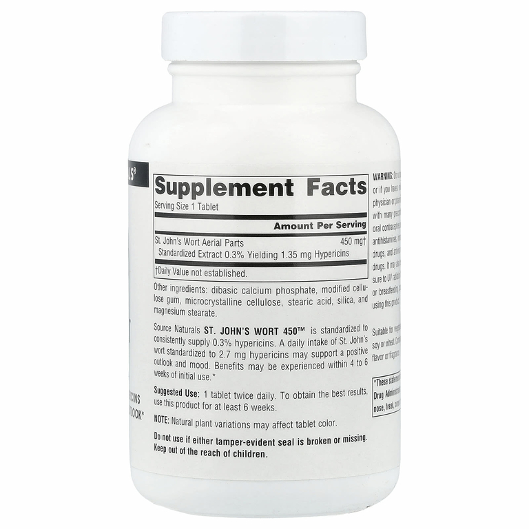 Source Naturals, Зверобой 450 ™, 450 мг, 180 таблеток