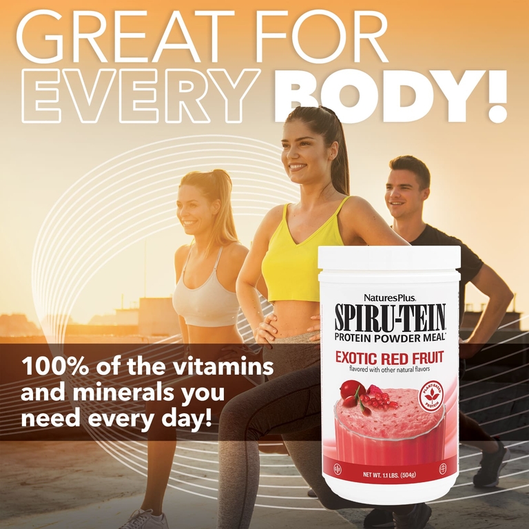 NaturesPlus, Spiru-Tein, протеиновый порошок, экзотические красные фрукты, 504 г (1,1 фунта)