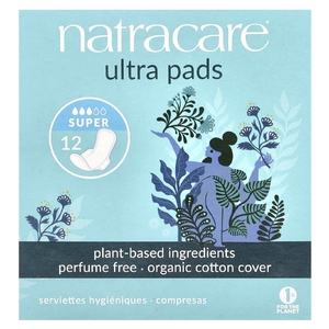 Natracare, Ultra, прокладки , поверхность из органического хлопка, супер, 12 штук