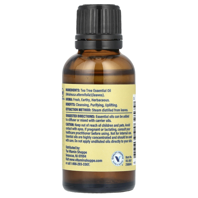 The Vitamin Shoppe, 100% чистое эфирное масло, чайное дерево, 30 мл (1 жидк. унц.)