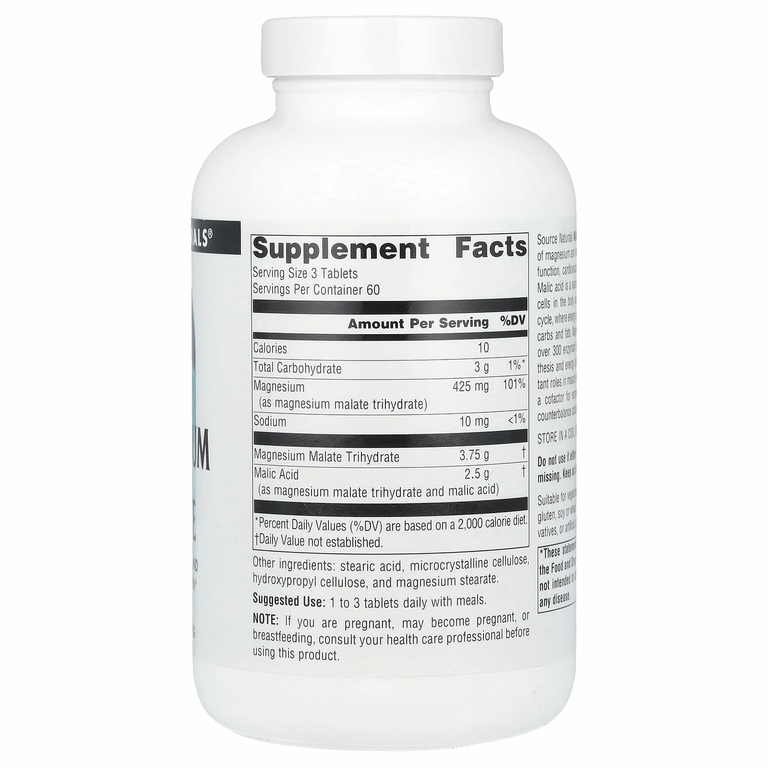 Source Naturals, малат магния, 3750 мг, 180 таблеток (1250 мг в 1 таблетке)