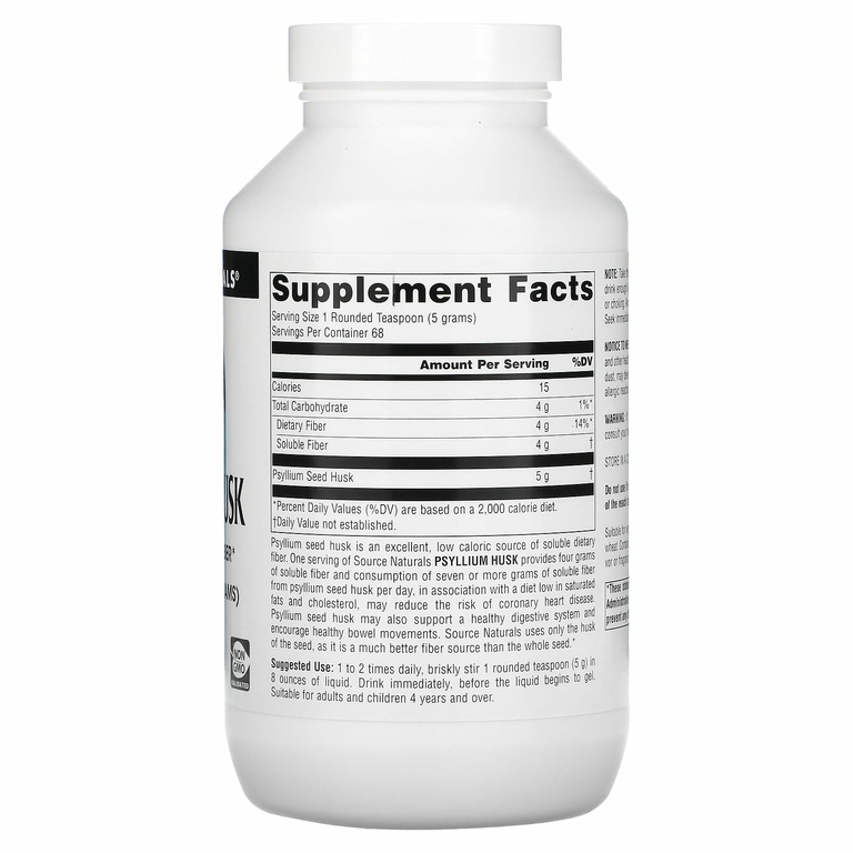 Source Naturals, Порошок из шелухи семян подорожника, 340 г