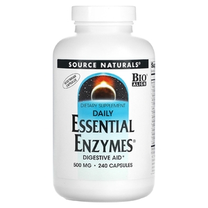 Source Naturals, Daily Essential Enzymes, добавка с незаменимыми ферментами для ежедневного использования, 500 мг, 240 капсул