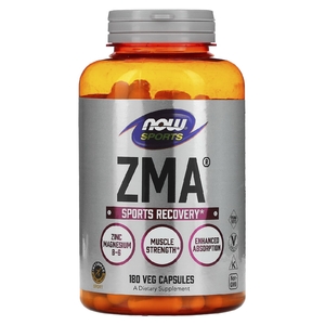 NOW Foods, Sports, ZMA, восстановление после физической активности, 180 веганских капсул