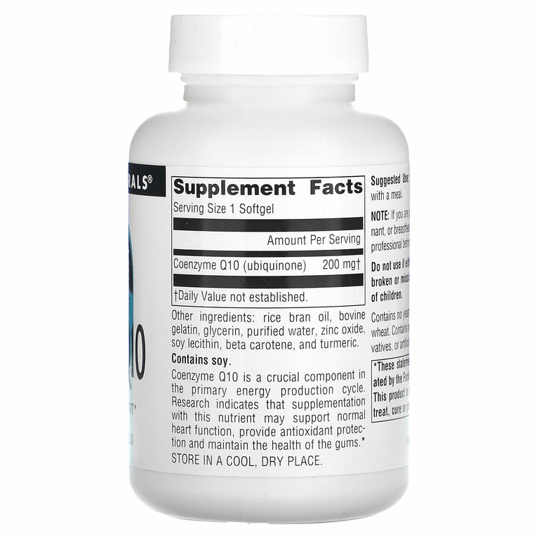 Source Naturals, коэнзим Q10, 200 мг, 60 мягких таблеток