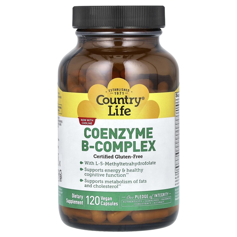 Country Life, Комплекс коэнзимов группы B, 120 веганских капсул