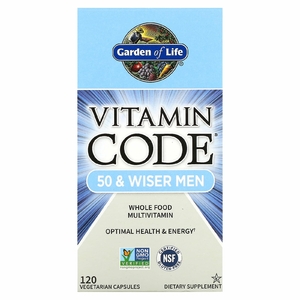 Garden of Life, Vitamin Code, мультивитамины из цельных продуктов для мужчин от 50 лет, 120 вегетарианских капсул