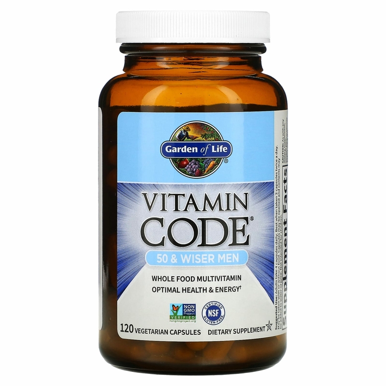 Garden of Life, Vitamin Code, мультивитамины из цельных продуктов для мужчин от 50 лет, 120 вегетарианских капсул