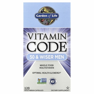 Garden of Life, мультивитамины из цельных продуктов для мужчин от 50 лет, 120 вегетарианских капсул