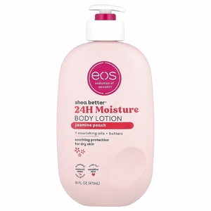 EOS, Shea Better™, лосьон для тела, увлажнение на 24 часа, жасмин и персик, 473 мл (16 жидк. унций)