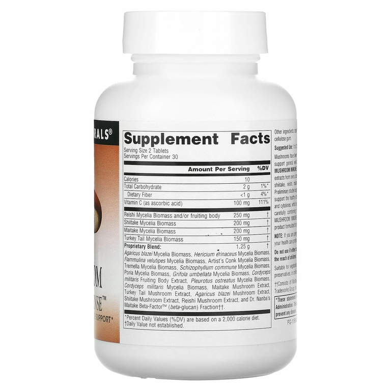 Source Naturals, Mushroom Immune Defense, комплекс из 16 грибов, 60 таблеток