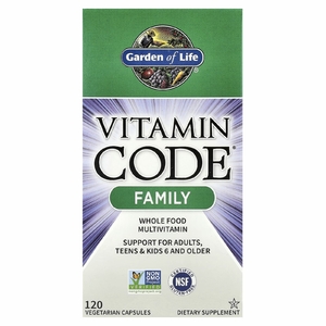 Garden of Life, мультивитамины из цельных пищевых продуктов для всей семьи, 120 вегетарианских капсул