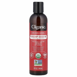 Cliganic, органическое масло из семян шиповника, для всех типов волос и кожи, 240 мл (8 жидк. унций)