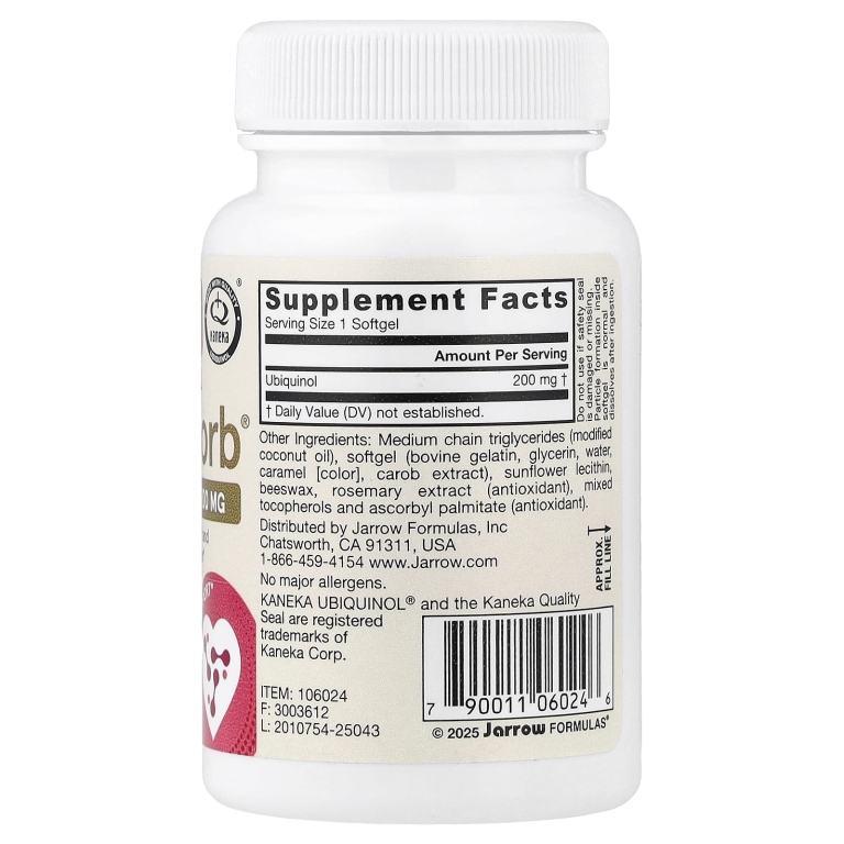 Jarrow Formulas, убихинол, 200 мг, 30 желатиновых капсул