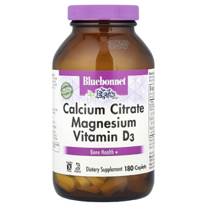 Bluebonnet Nutrition, цитрат кальция, магний и витамин D3, 180 капсуловидных таблеток
