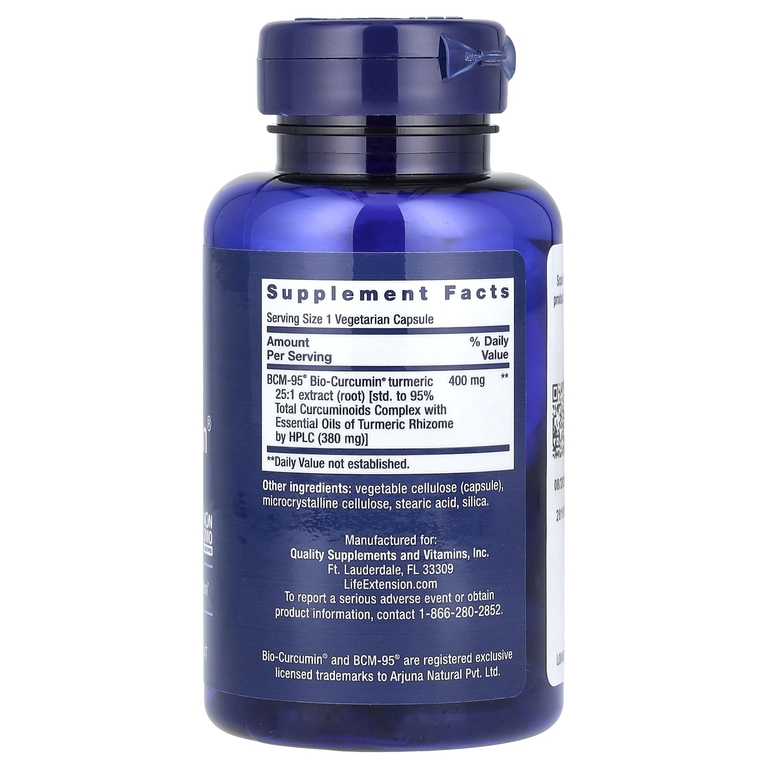 Life Extension, Super Bio-Curcumin, куркумин, 60 вегетарианских капсул