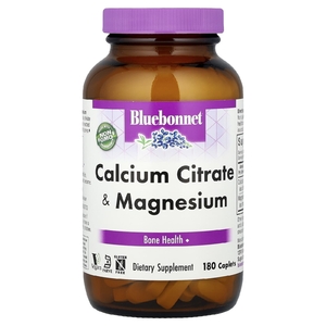 Bluebonnet Nutrition, цитрат кальция с магнием, 180 капсул