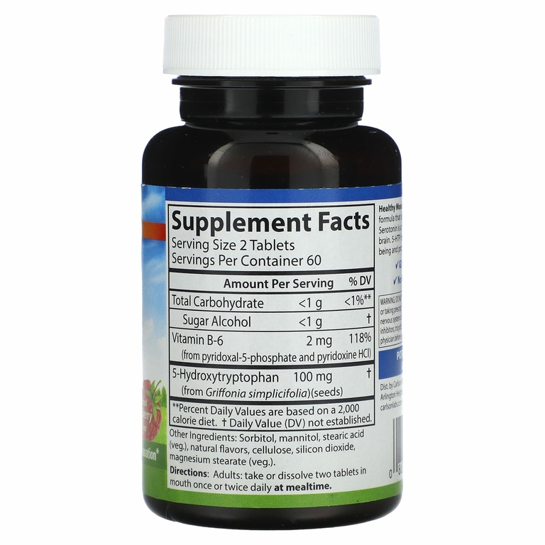 Carlson, Healthy Mood, 5-HTP Elite, натуральная малина, 120 таблеток