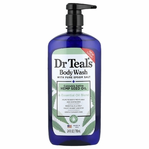 Dr. Teal's, гель для душа с чистой английской солью, конопляным маслом, 710 мл (24 жидк. унции)
