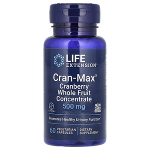 Life Extension, Cran-Max, концентрат цельных ягод клюквы, 500 мг, 60 вегетарианских капсул
