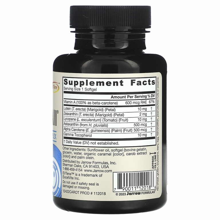 Jarrow Formulas, CarotenALL, комплекс из смеси каротиноидов, 60 капсул