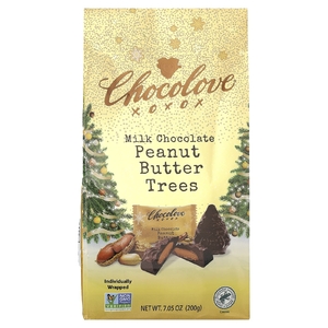 Chocolove, молочный шоколад с деревьями и арахисовой пастой, 200 г (7,05 унции)