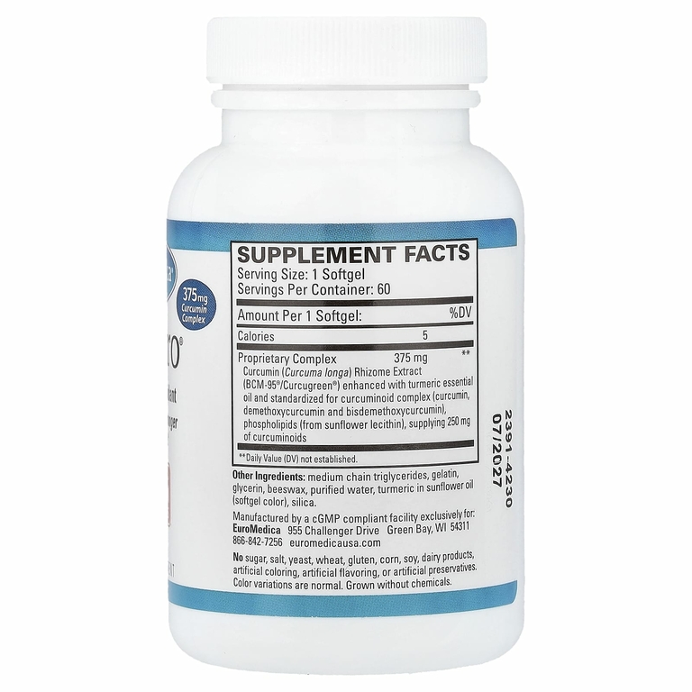 EuroMedica, CuraPro®, эффективный антиоксидант, 60 капсул