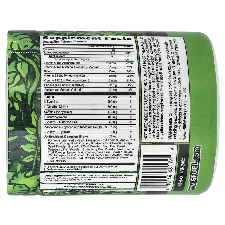 G FUEL, Energy Formula, The Juice, апельсин, ананас и дыня, 280 г (9,9 унции)